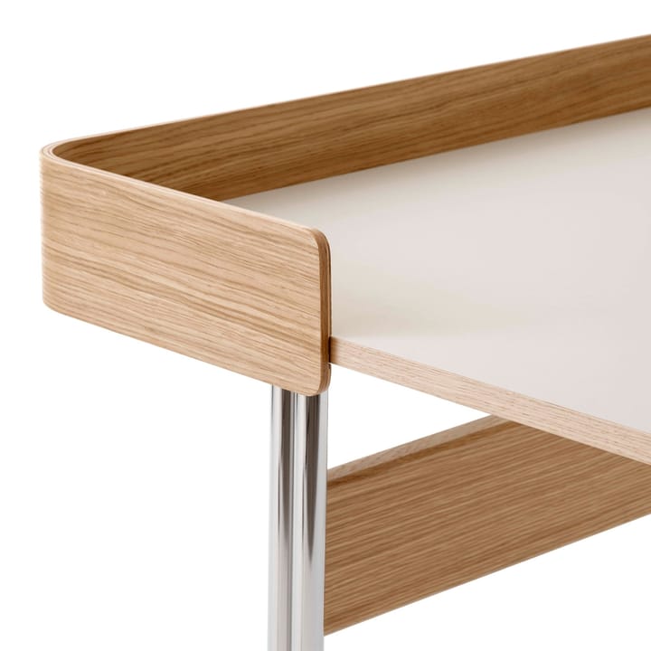 Γραφείο Pavilion AV17, Mushroom linoleum, λακαρισμένη βελανιδιά,πόδια από χρώμιο &Tradition