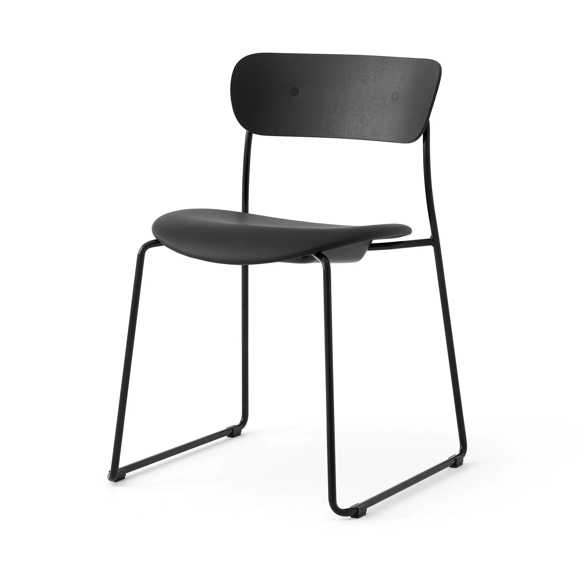 Pavilion AV52 καρέκλα με επενδεδυμένο κάθισμα, Black-Noble leather Black &Tradition