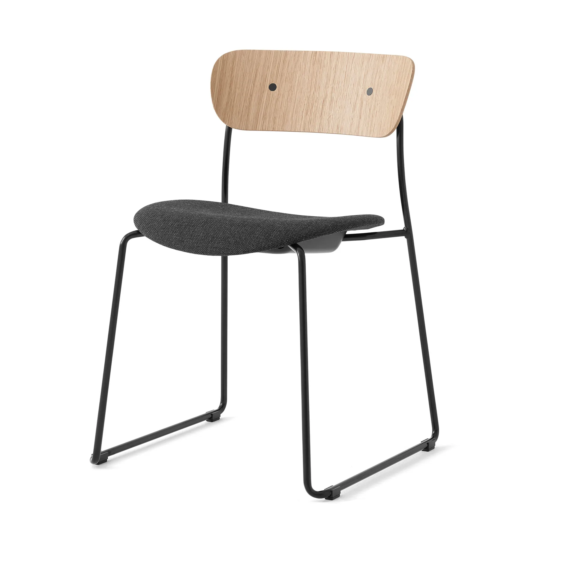 Pavilion AV52 καρέκλα με επενδεδυμένο κάθισμα, Black-Re-wool 0198 &Tradition