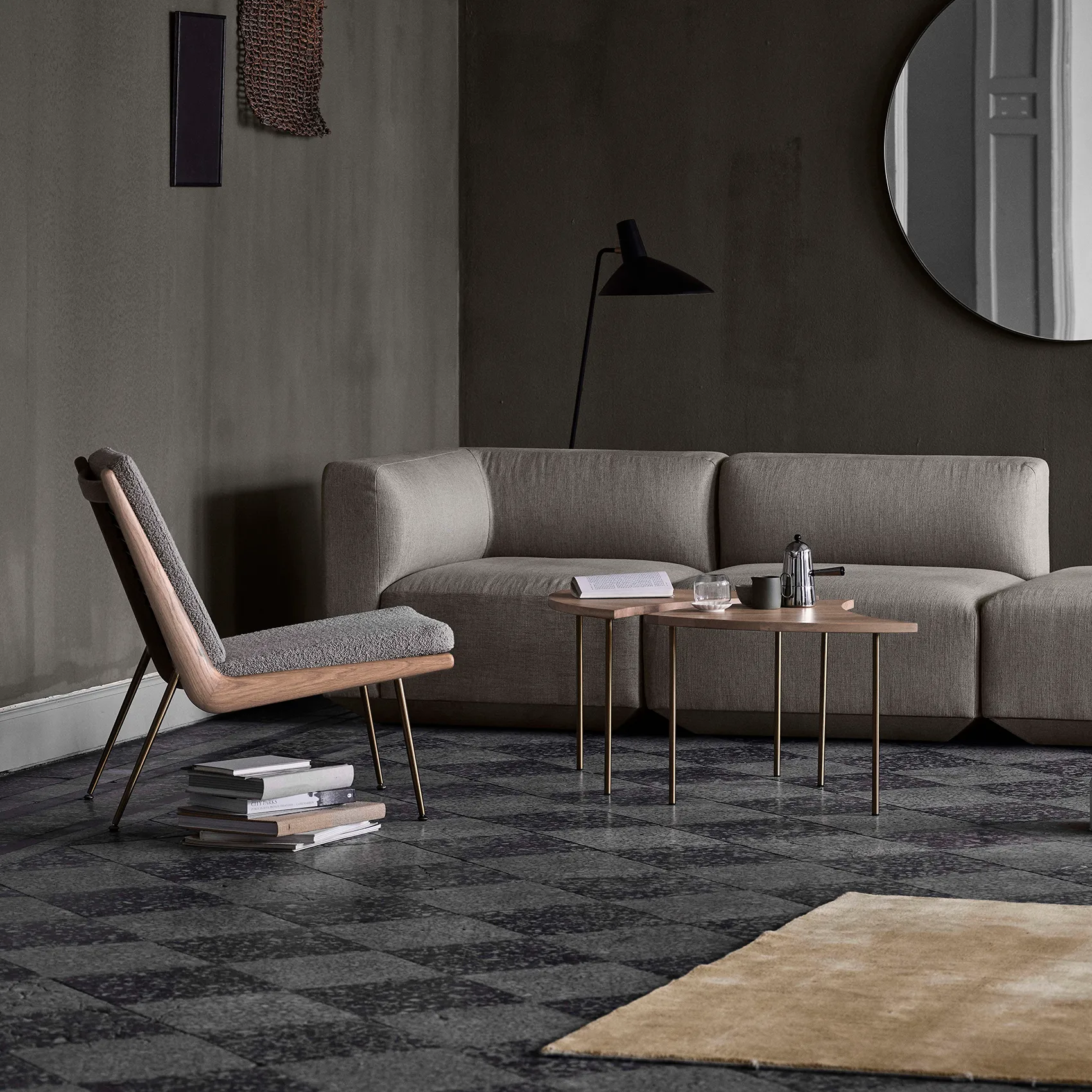 Pinwheel τραπεζάκι HM7, Λευκά λαδωμένη δρυς &Tradition