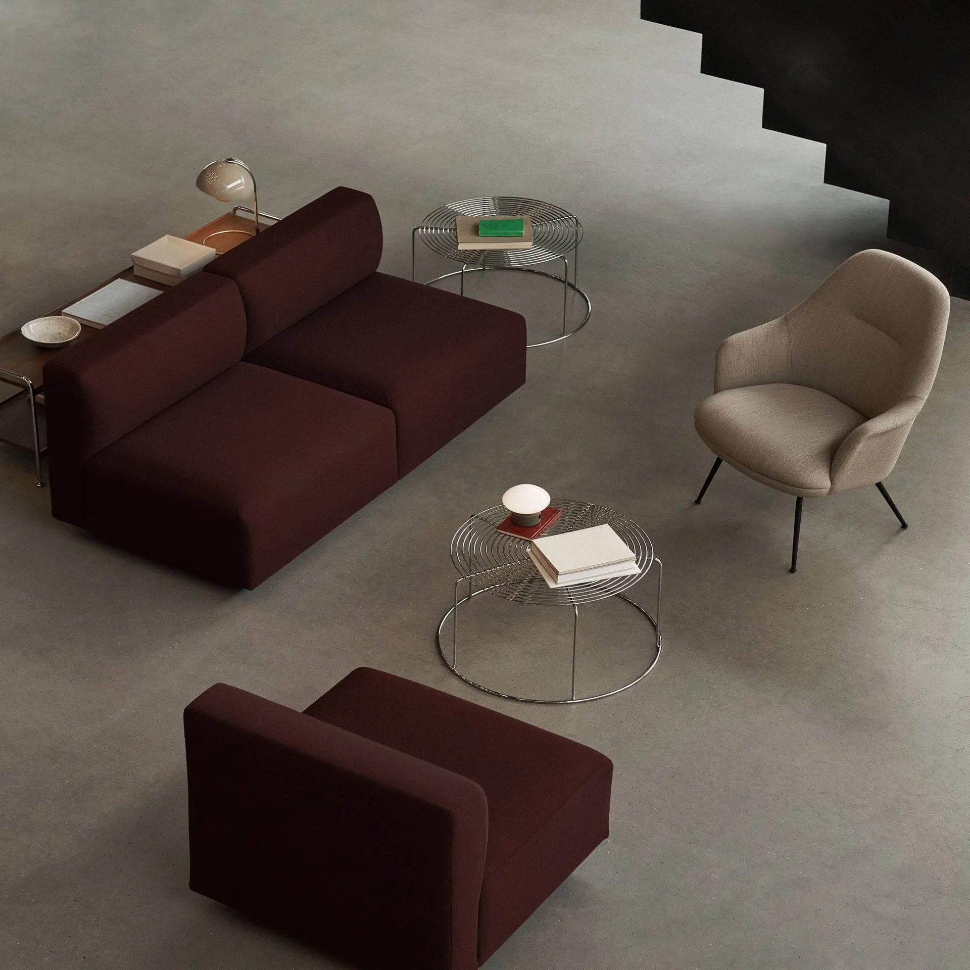 Rely HW139 lounge chair καρέκλα lounge, Re-wool 0218-black &Tradition