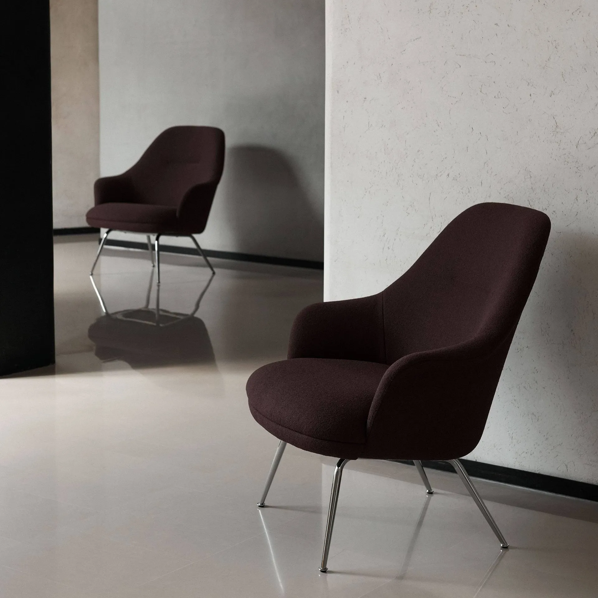 Rely HW139 lounge chair καρέκλα lounge, Saxion 0397-χρώμιο &Tradition