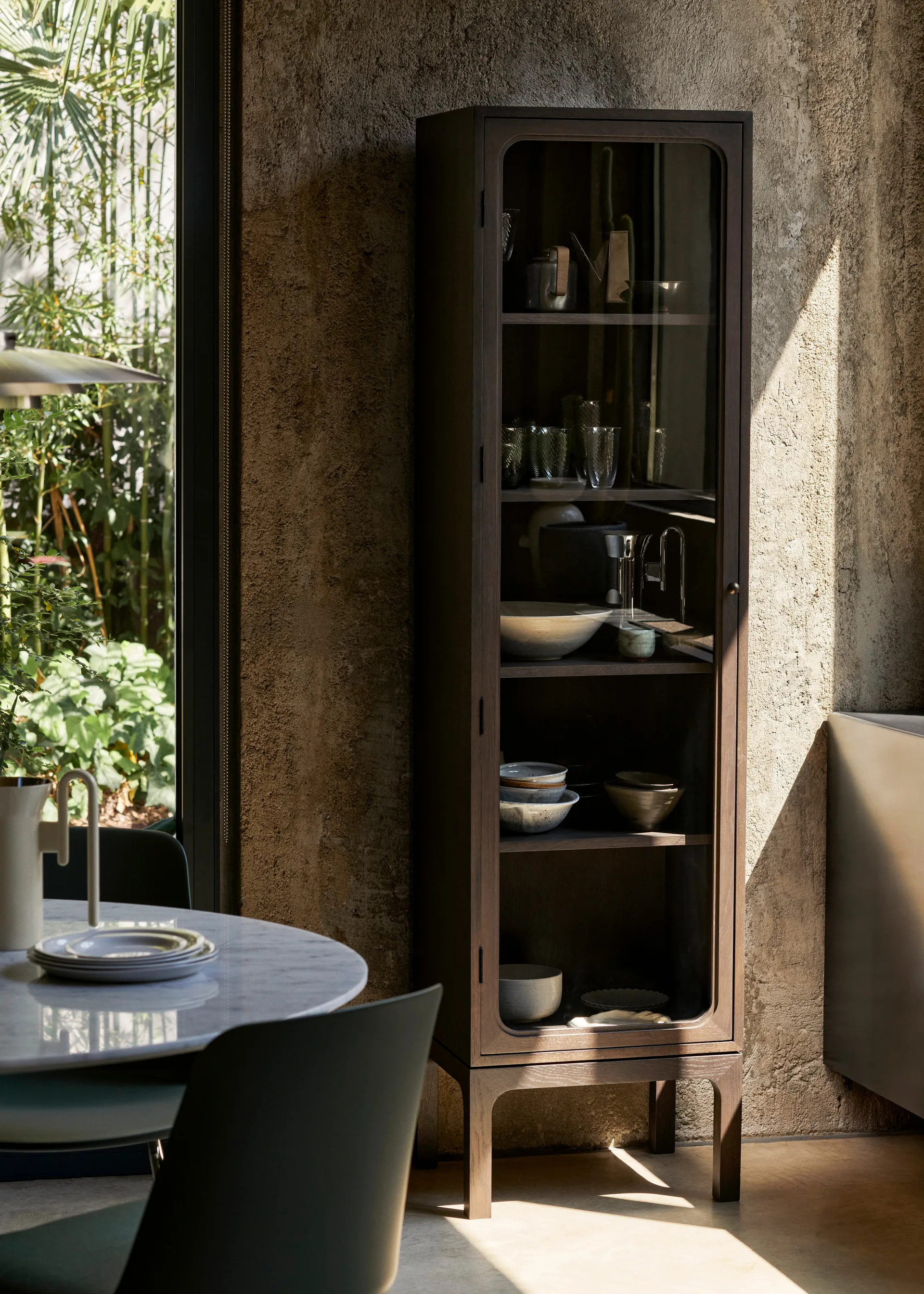 Βιτρίνα, Trace SC87, 50x192x40 εκ., Δρυς χρωματισμένη σκούρα &Tradition