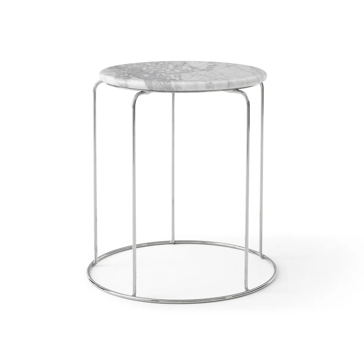 Wire Stool VP11 επάνω επιφάνεια Ø38 cm, Μάρμαρο Bianco Carrara &Tradition