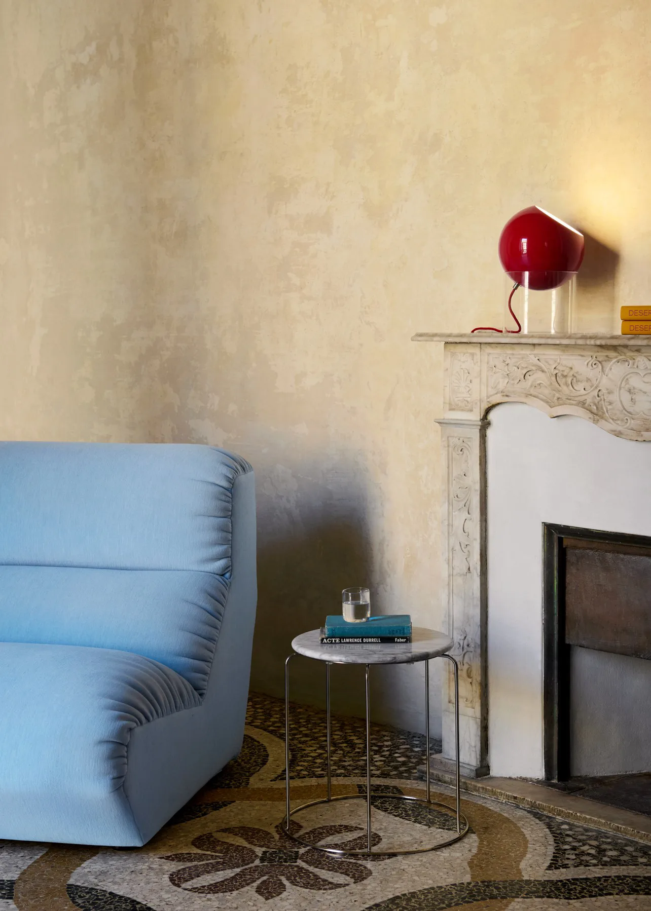 Wire Stool VP11 επάνω επιφάνεια Ø38 cm, Μάρμαρο Bianco Carrara &Tradition