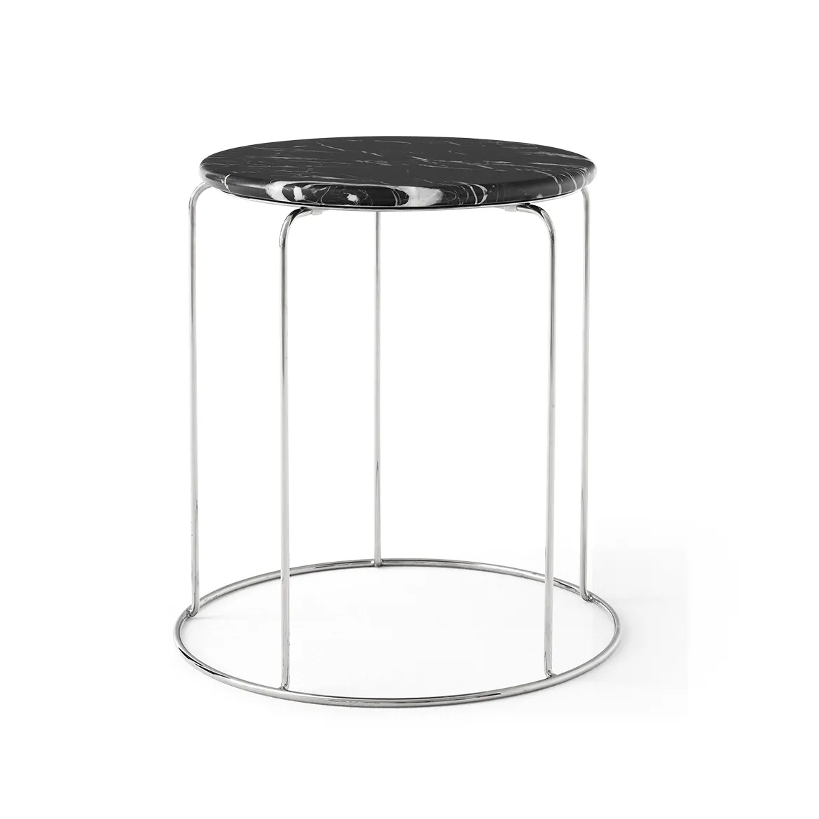 Wire Stool VP11 επάνω επιφάνεια Ø38 cm, Μάρμαρο Nero Marquina &Tradition