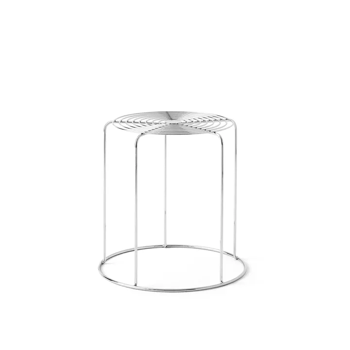 Wire VP11 στρογγυλό σκαμπό - Stainless steel, Ø44x42 cm - &Tradition