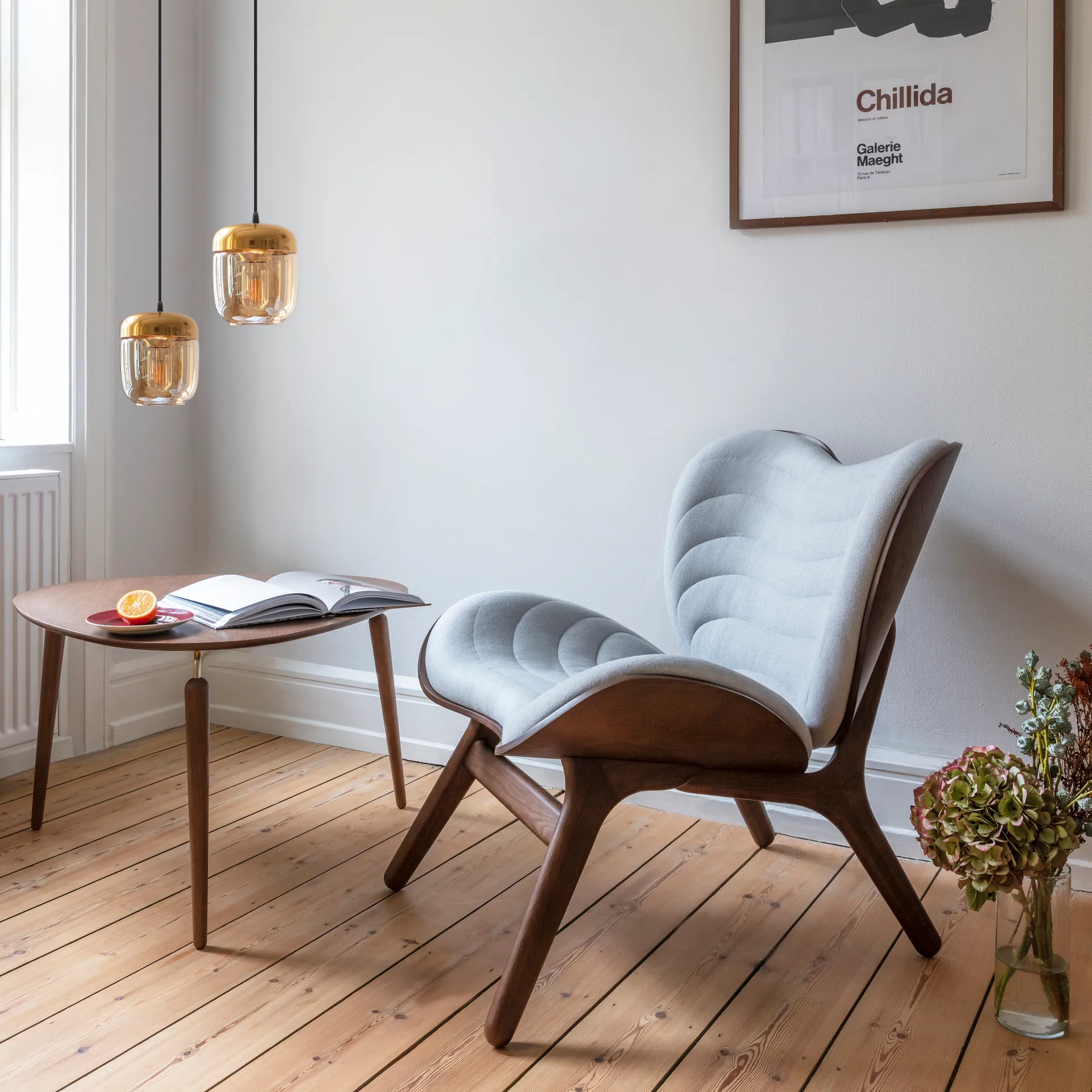 Acorn αμπαζούρ amber, γυαλισμένος ορείχαλκος-κεχριμπάρι Umage