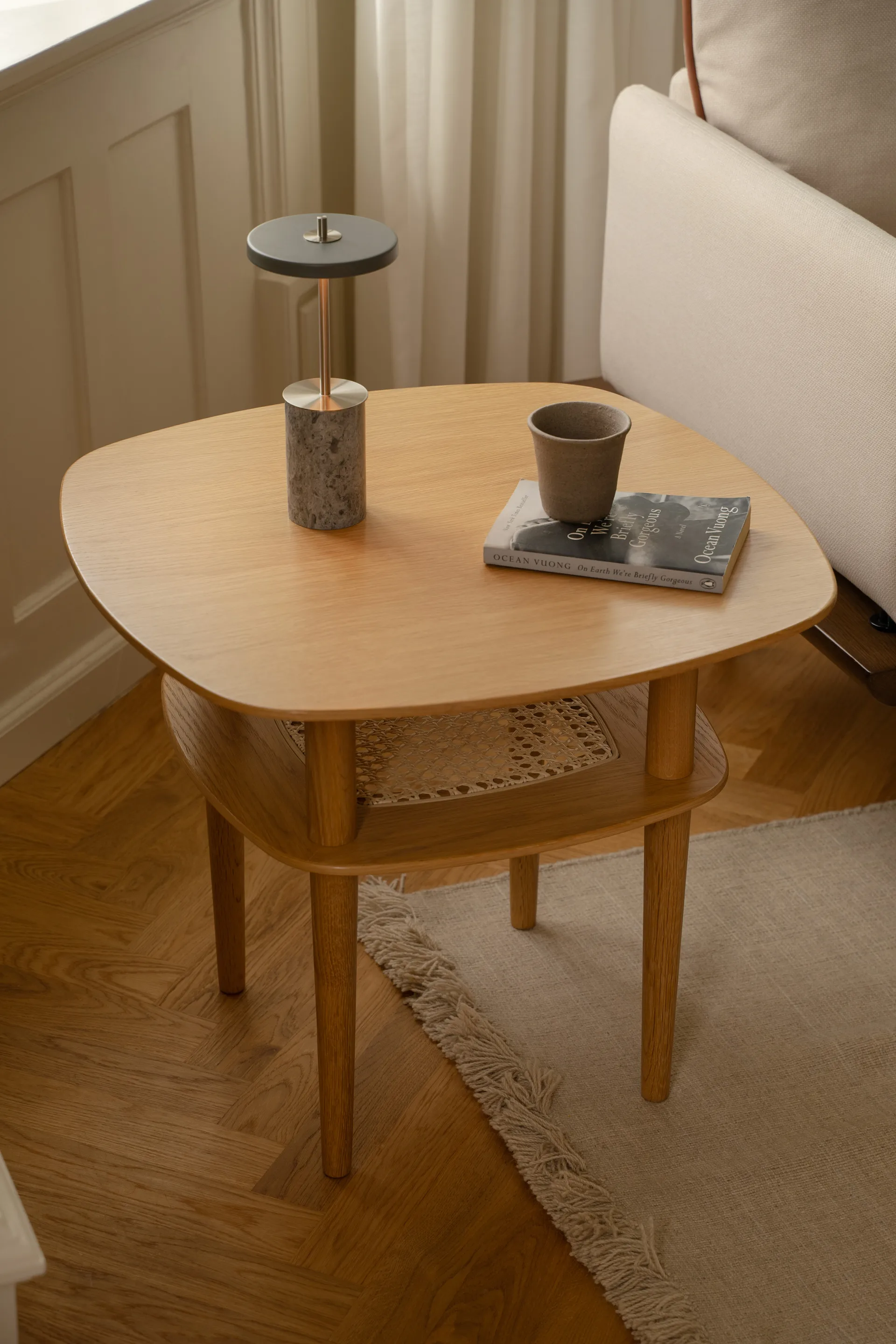 Asteria Move Mini επιτραπέζιο φωτιστικό Ø12x25,5 cm, Grey Marble-brass Umage