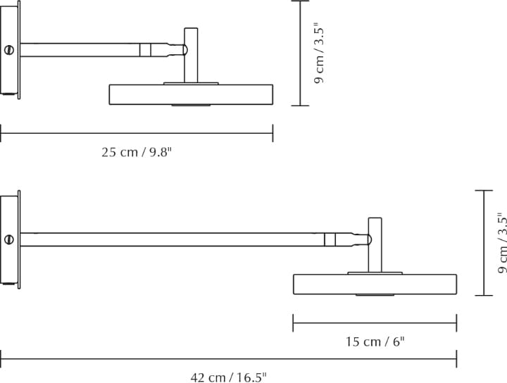Asteria Wall long απλίκα τοίχου, Black Umage