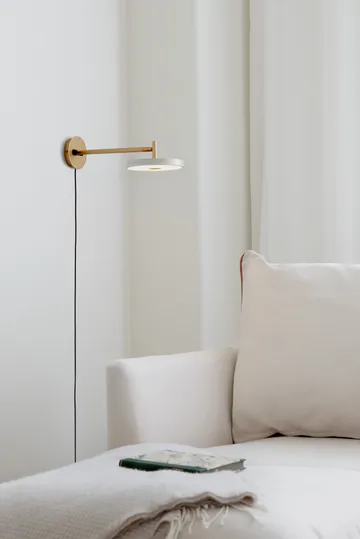 Asteria Wall απλίκα τοίχου - Long, Pearl white-brass - Umage