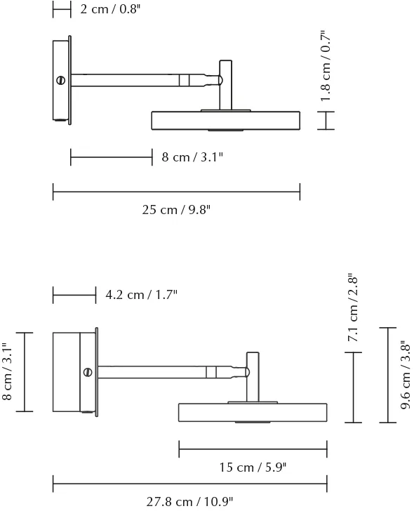 Asteria Wall short απλίκα τοίχου, Pearl white Umage