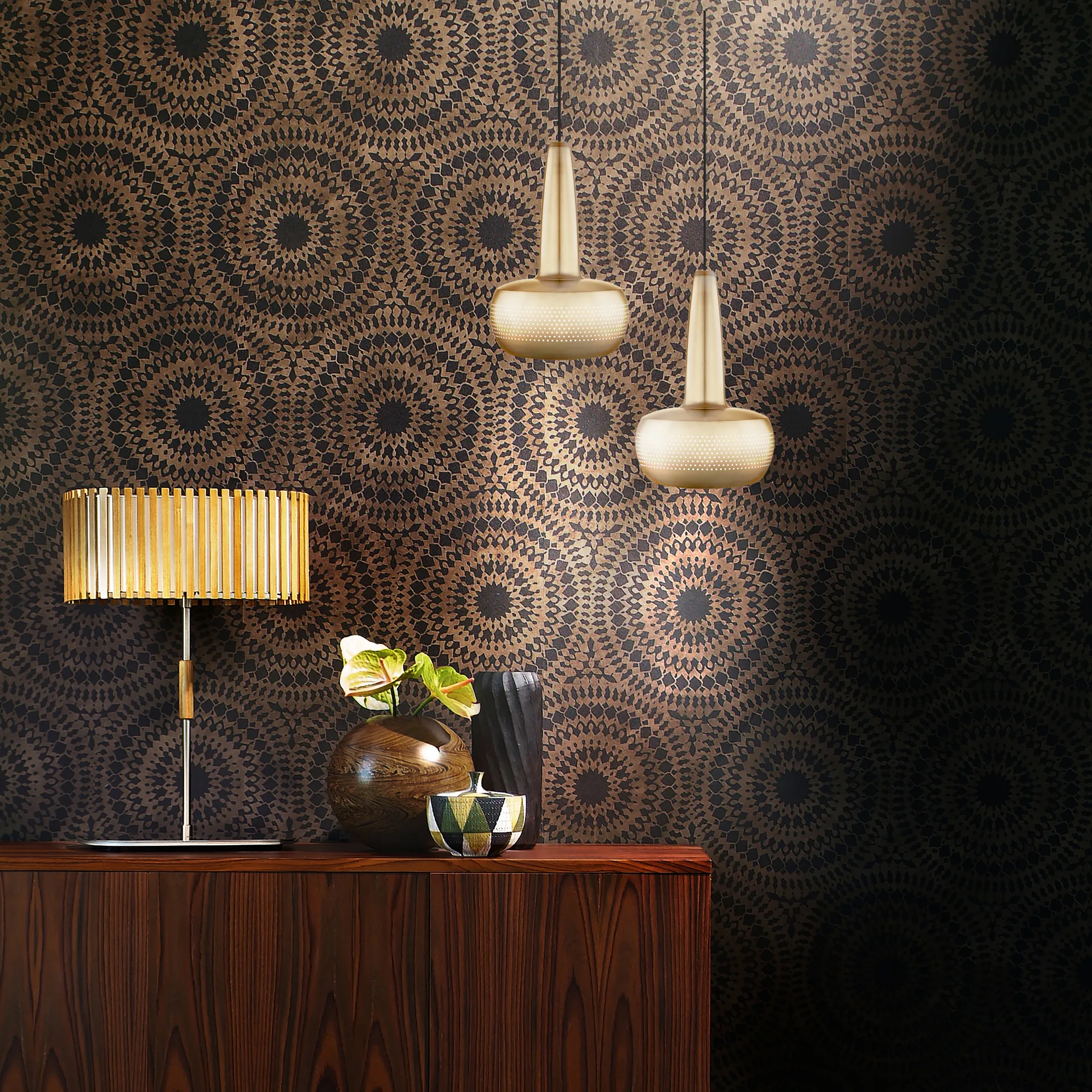 Clava φωτιστικό οροφής Ø21.5 cm, βουρτσισμένος ορείχαλκος Umage