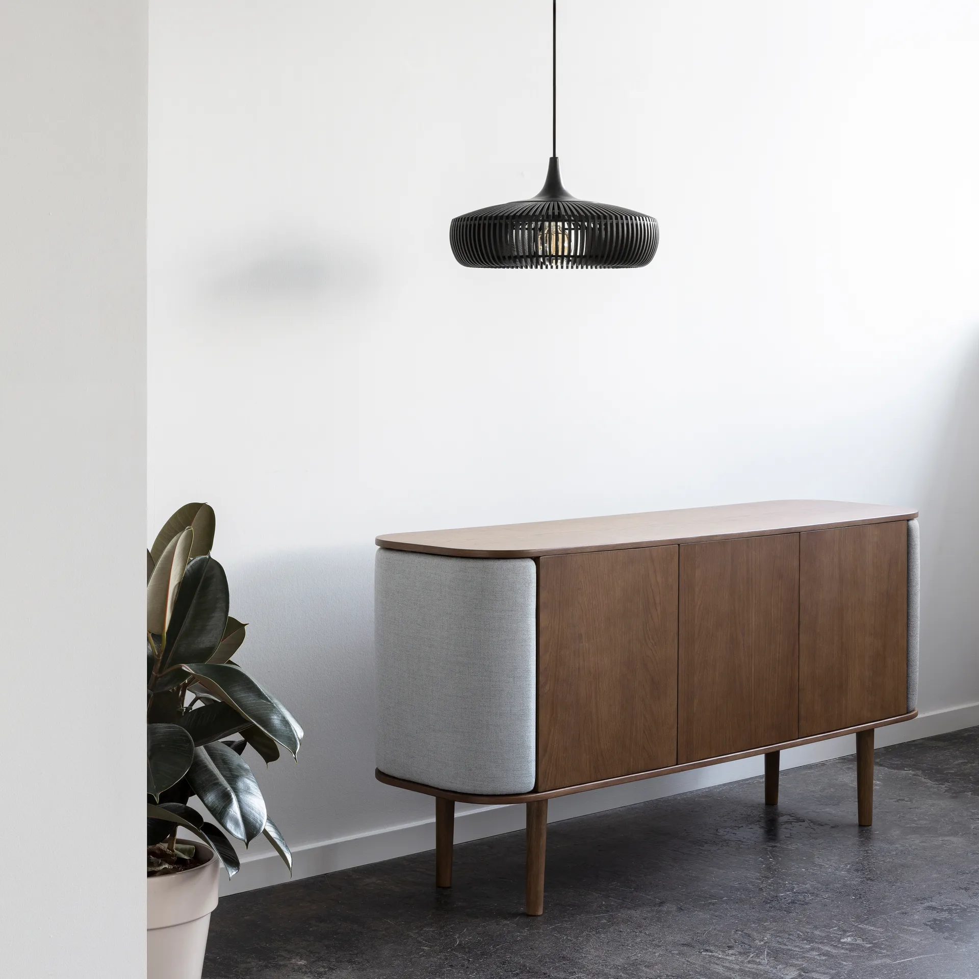 Clava Dine Wood αμπαζούρ Ø43 cm, μαύρο Umage