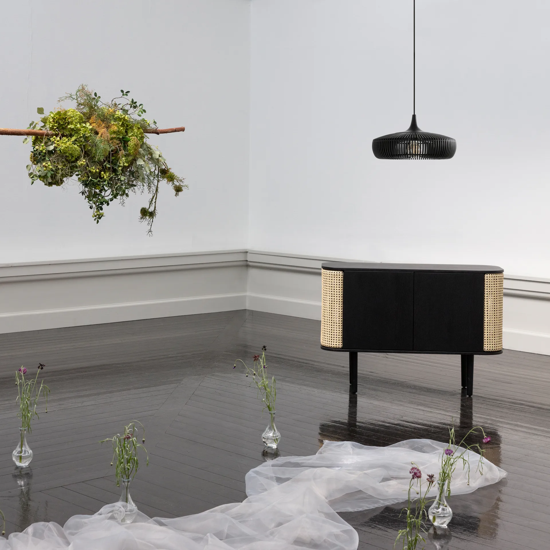 Clava Dine Wood αμπαζούρ Ø43 cm, μαύρο Umage