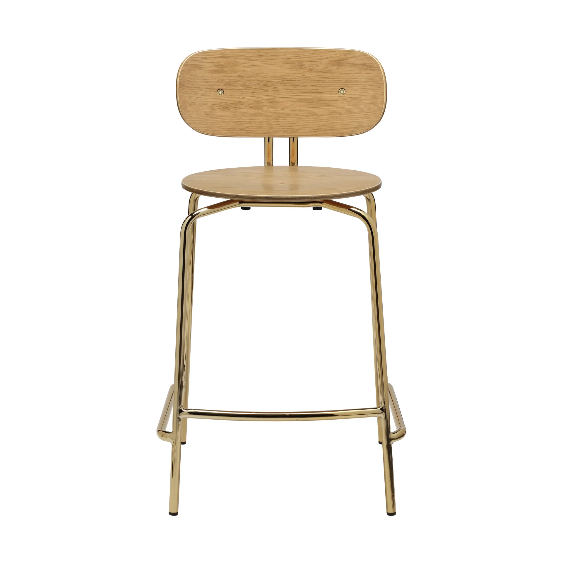 Curious σκαμπό μπαρ 65 εκ., Oak-brass Umage