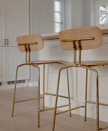 Curious σκαμπό μπαρ 65 εκ. - Oak-brass - Umage