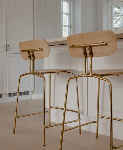 Curious σκαμπό μπαρ 65 εκ., Oak-brass Umage
