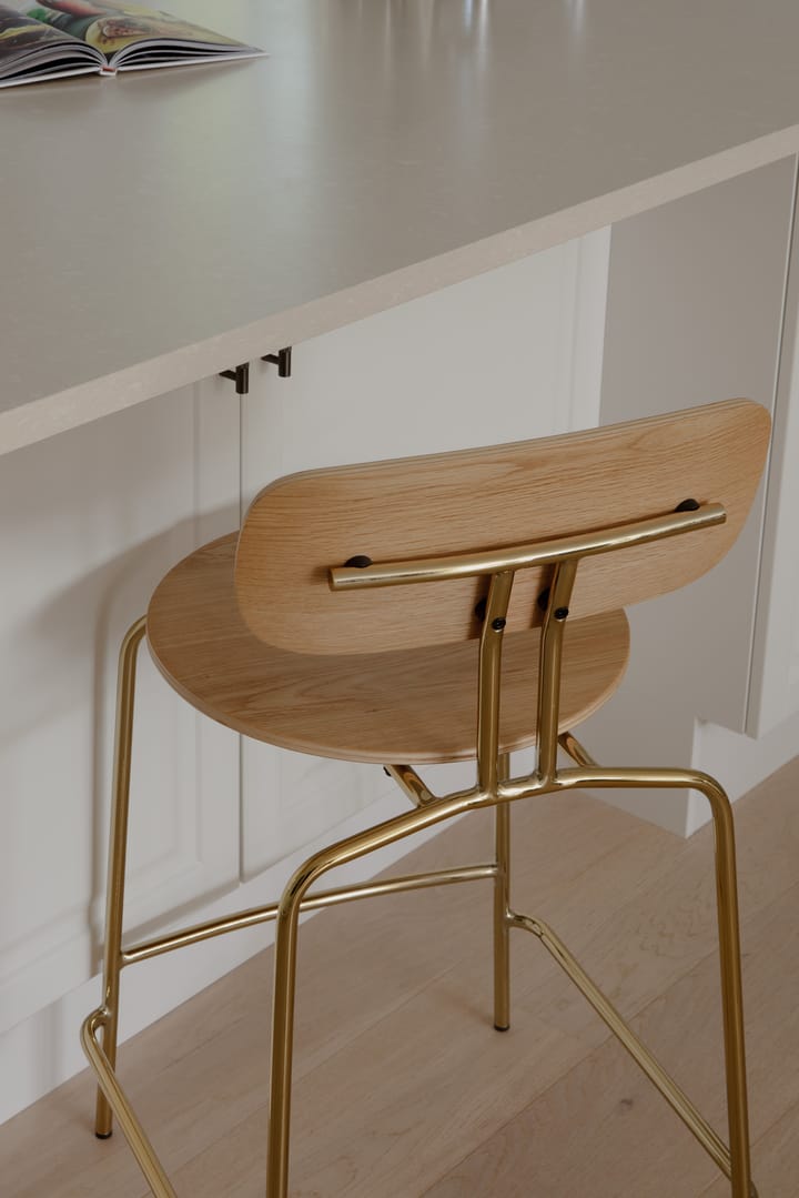 Curious σκαμπό μπαρ 65 εκ., Oak-brass Umage