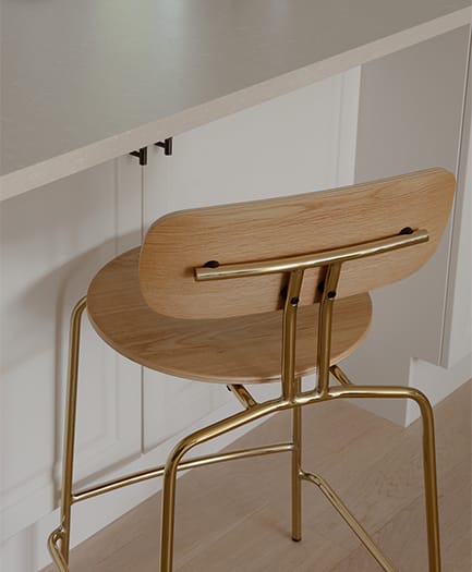Curious σκαμπό μπαρ 75 εκ., Oak-brass Umage