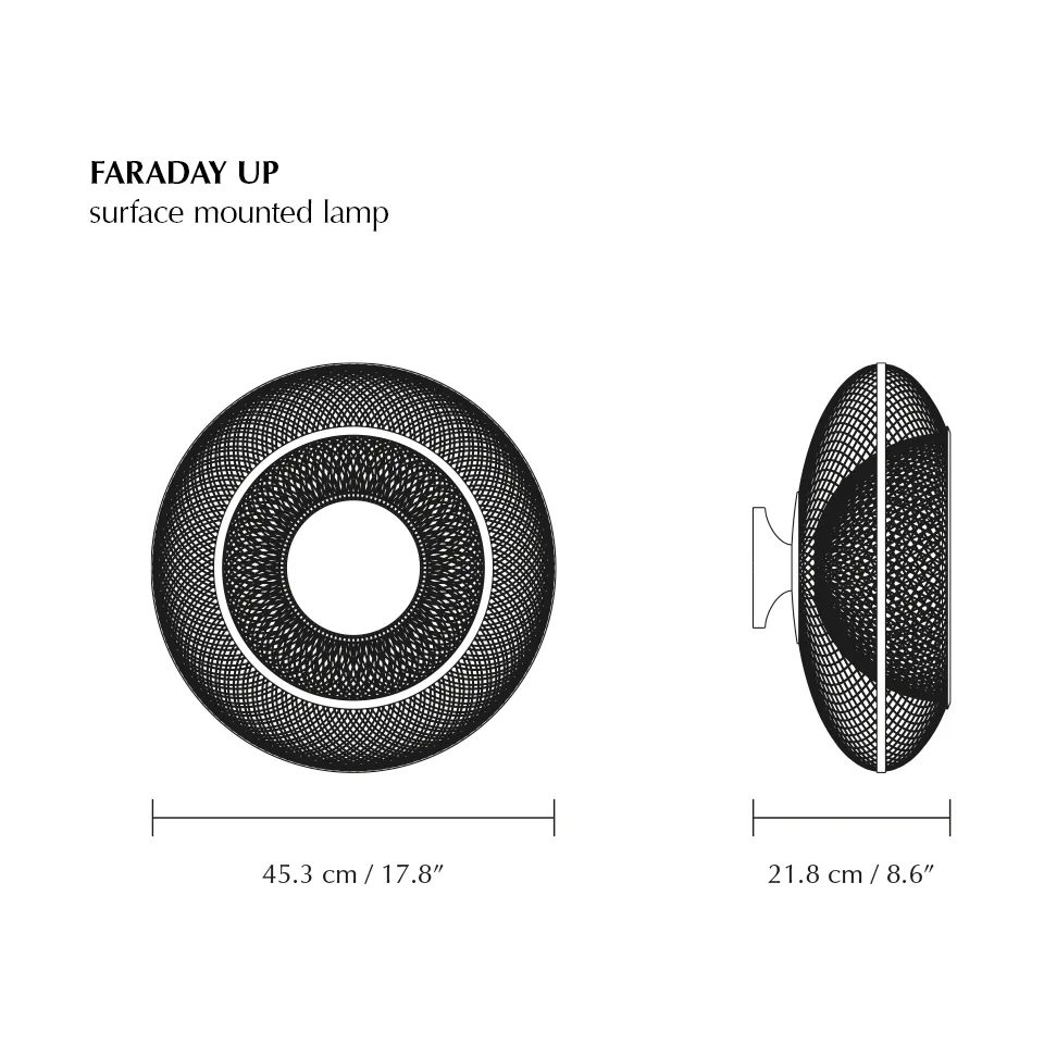 Faraday Up medium πλαφονιέρα, Brushed Brass Umage