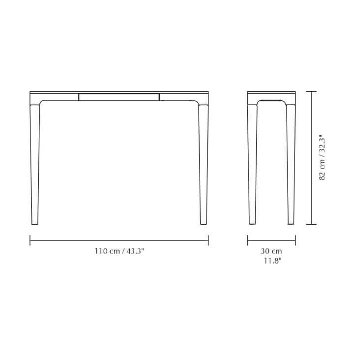 Heart'n'Soul κονσόλα 120 cm, Oak-obsidian black Umage
