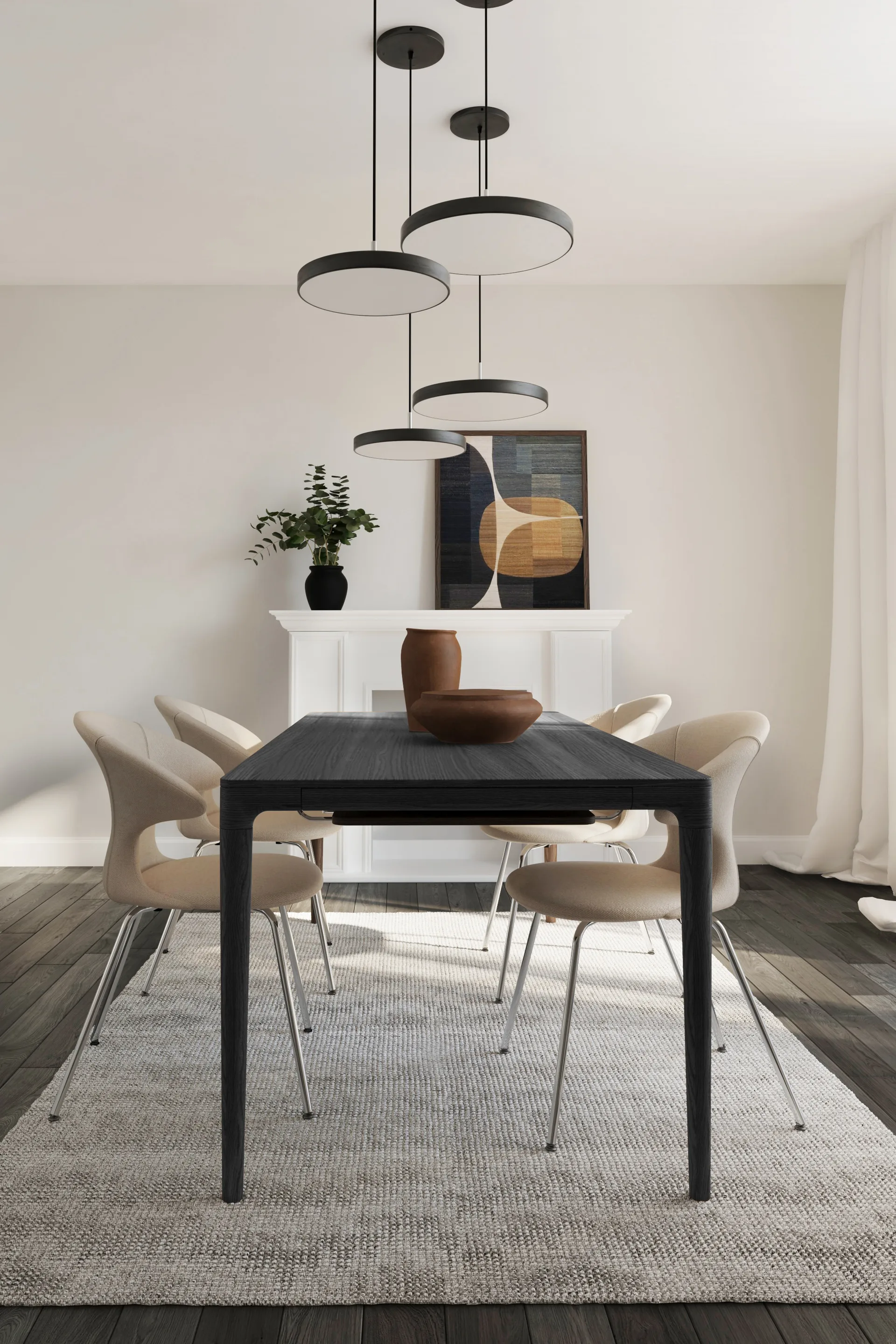 Heart'n'Soul τραπεζαρία 90x200 εκ., Black oak Umage