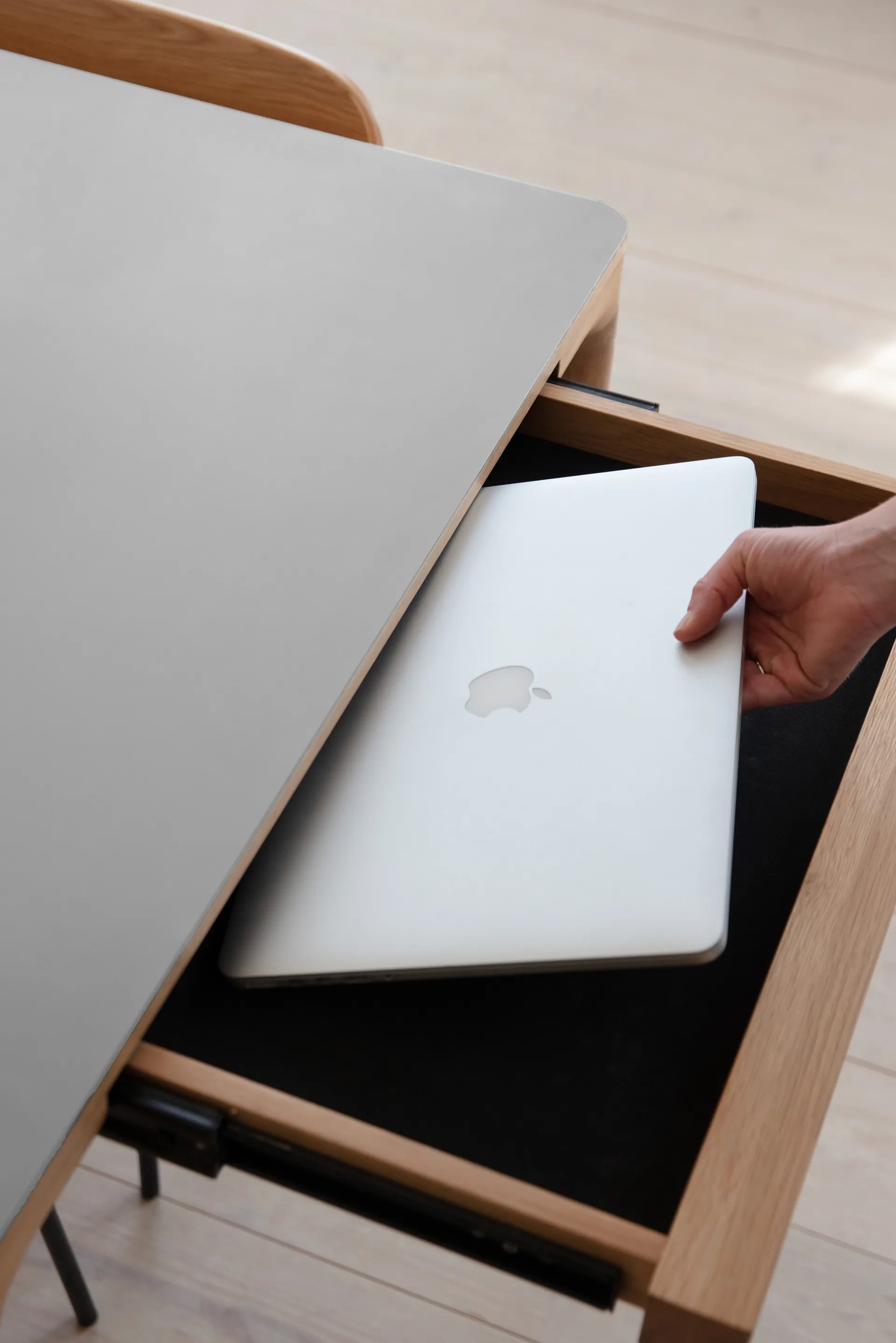 Heart'n'Soul τραπεζαρία 90x200 εκ., Oak-cloud grey Umage