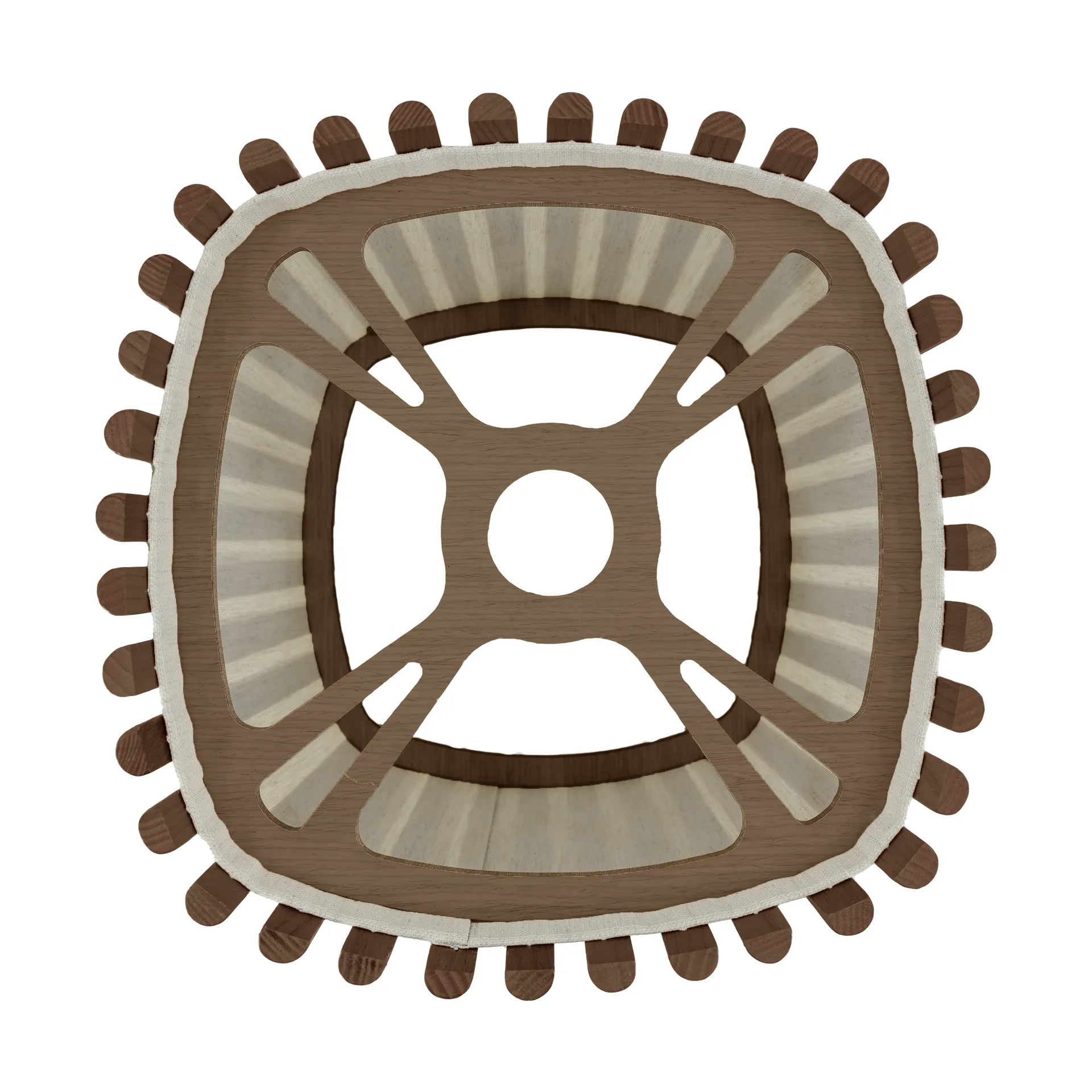 Komorebi φωτιστικό κρεμαστό large, Square dark oak-μαύρο Umage