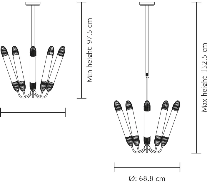 Lemon Squeeze Penta short φωτιστικό οροφής, Polished steel Umage