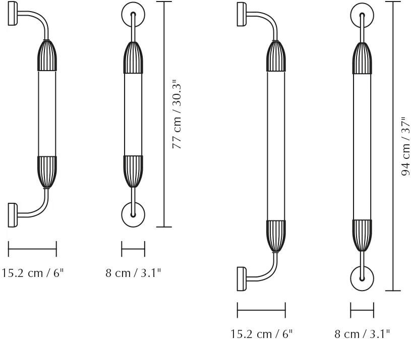 Lemon Squeeze Wall long επιτοίχιο φωτιστικό, Single polished steel Umage