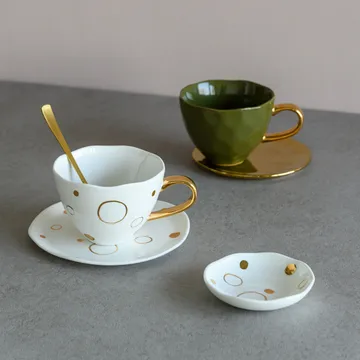 Good Morning πιατάκι 10x10,5 cm χρυσαφί - χρυσός κύκλος - URBAN NATURE CULTURE
