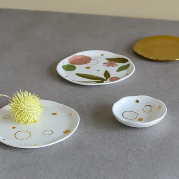 Good Morning πιατάκι 10x10,5 cm χρυσαφί - χρυσός κύκλος - URBAN NATURE CULTURE