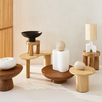 Τραπεζάκι του καφέ, Yuki A, Ø40x30 εκ - Φυσικό - URBAN NATURE CULTURE