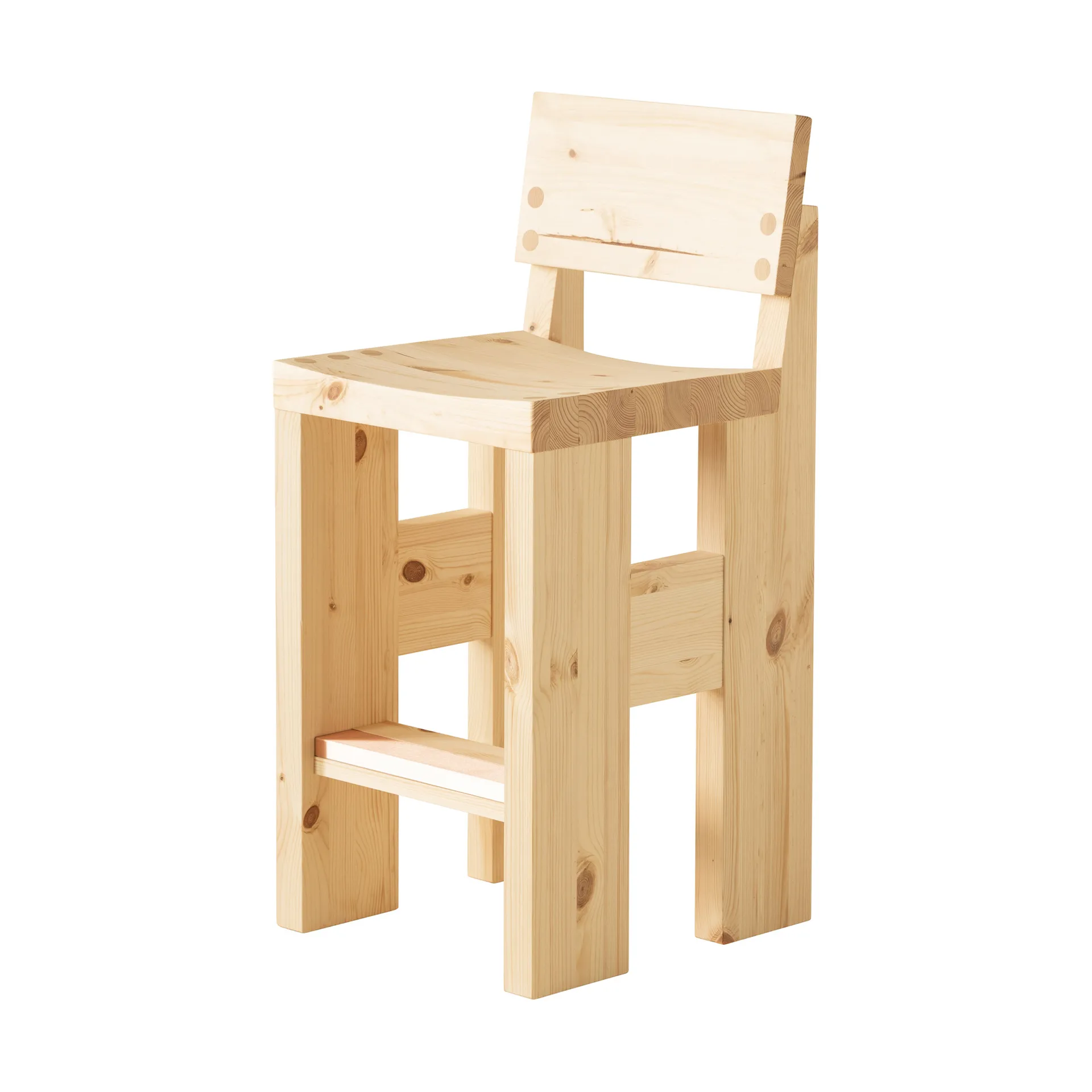 001 Bar Stool σκαμπό μπαρ, Ματ λαδωμένο με κερί πεύκο, 65 cm Vaarnii