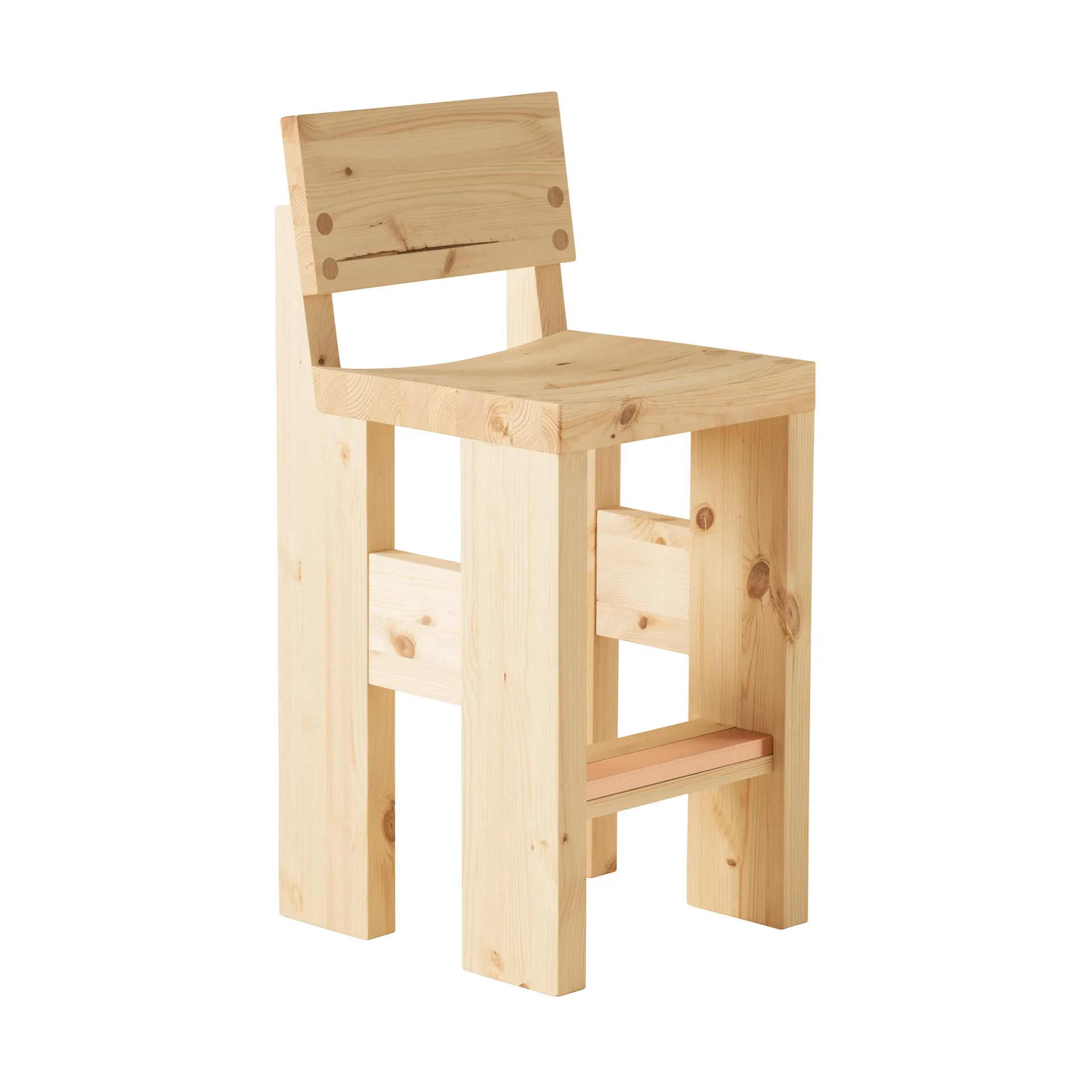 001 Bar Stool σκαμπό μπαρ, Ματ λαδωμένο με κερί πεύκο, 65 cm Vaarnii