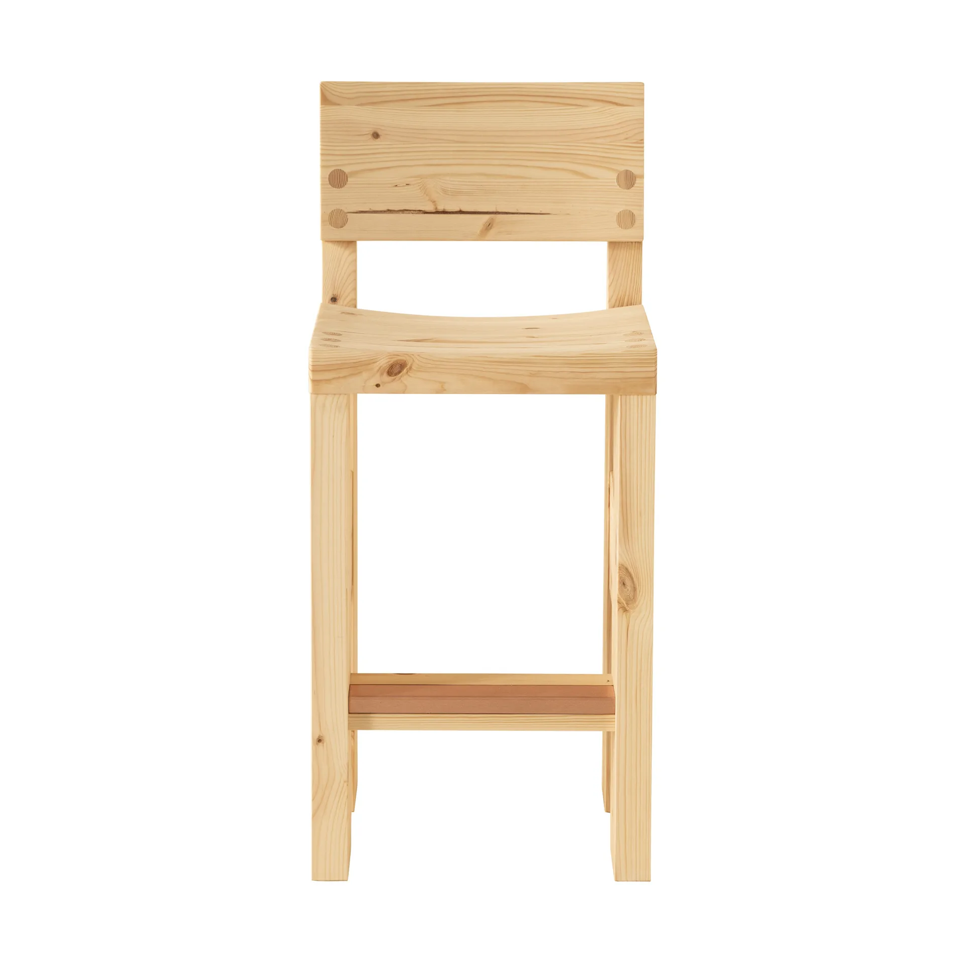 001 Bar Stool σκαμπό μπαρ, Ματ λαδωμένο με κερί πεύκο, 65 cm Vaarnii