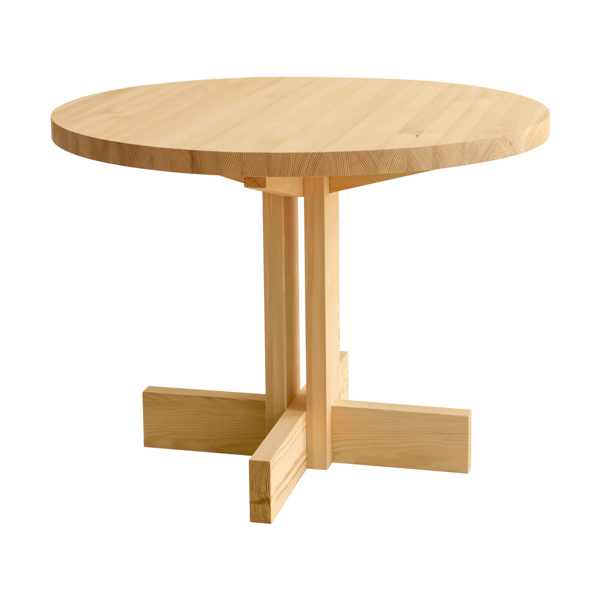 001 Dining Table τραπέζι φαγητού, Ματ ελαιώδες κερωμένο πεύκο, Ø100x74 εκ. Vaarnii