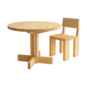 001 Dining Table τραπέζι φαγητού - Ματ ελαιώδες κερωμένο πεύκο, Ø100x74 εκ. - Vaarnii