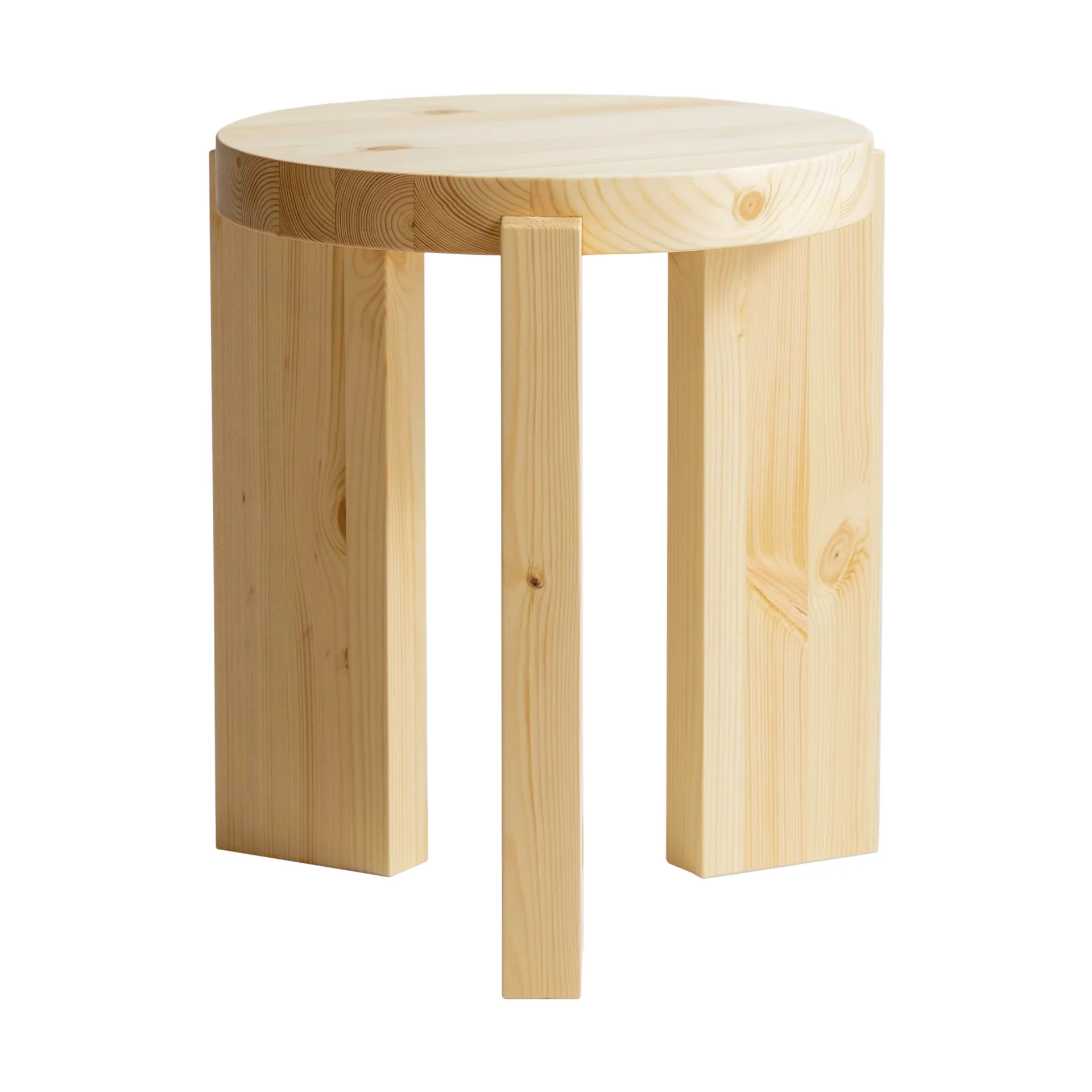 001 Stool σκαμπό, Ματ λαδοκερωμένη πεύκη, Ø40x44 εκ. Vaarnii