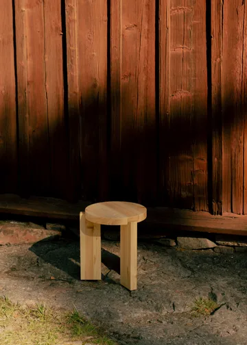 001 Stool σκαμπό - Ματ λαδοκερωμένη πεύκη, Ø40x44 εκ. - Vaarnii