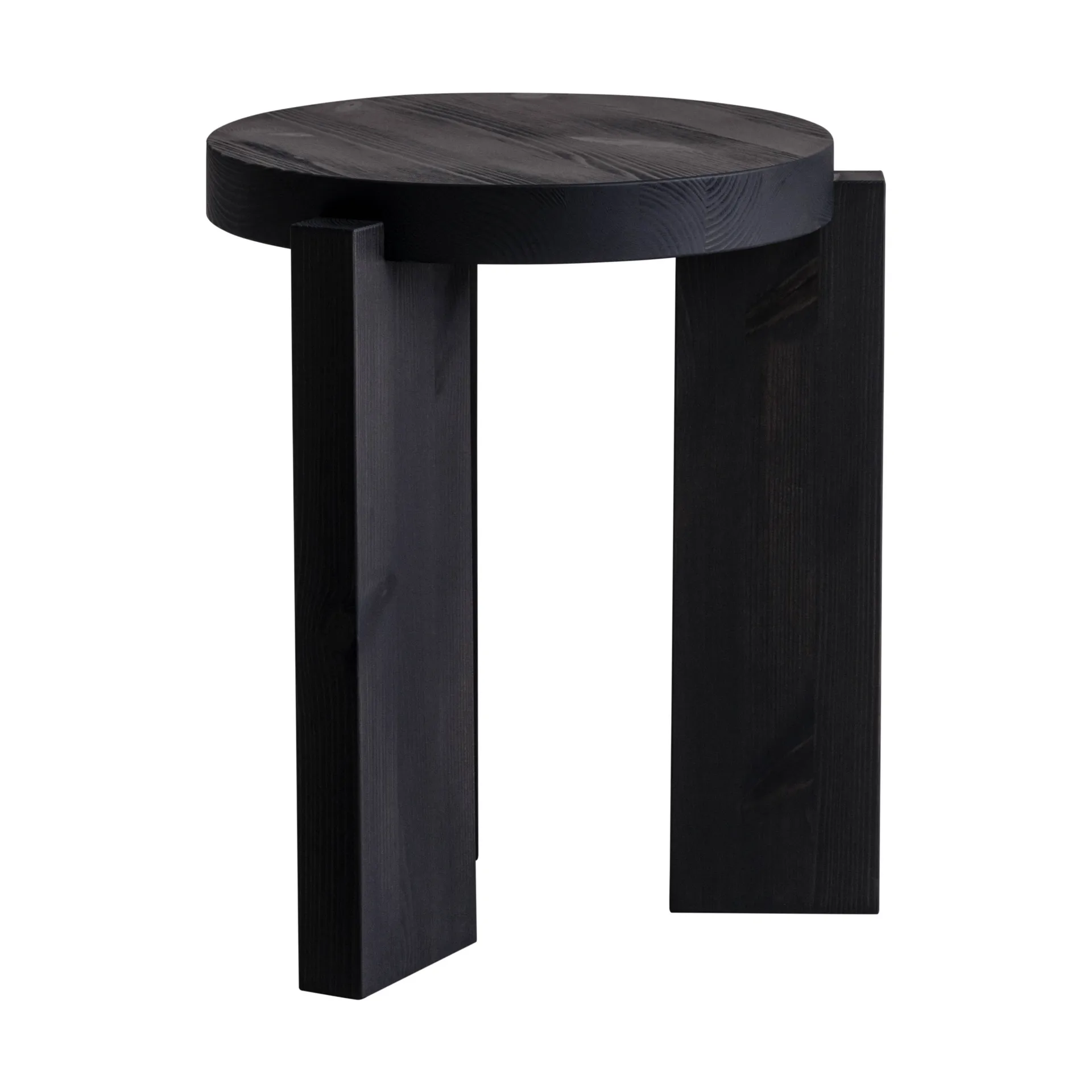 001 Stool σκαμπό, Μαύρο-βαμμένο πεύκο, Ø40x44 εκ. Vaarnii
