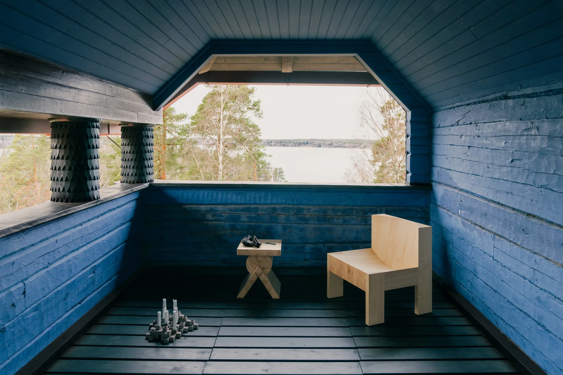 005 Lounge Chair πολυθρόνα lounge, Ματ ελαιωμένο κερωμένο πεύκο Vaarnii