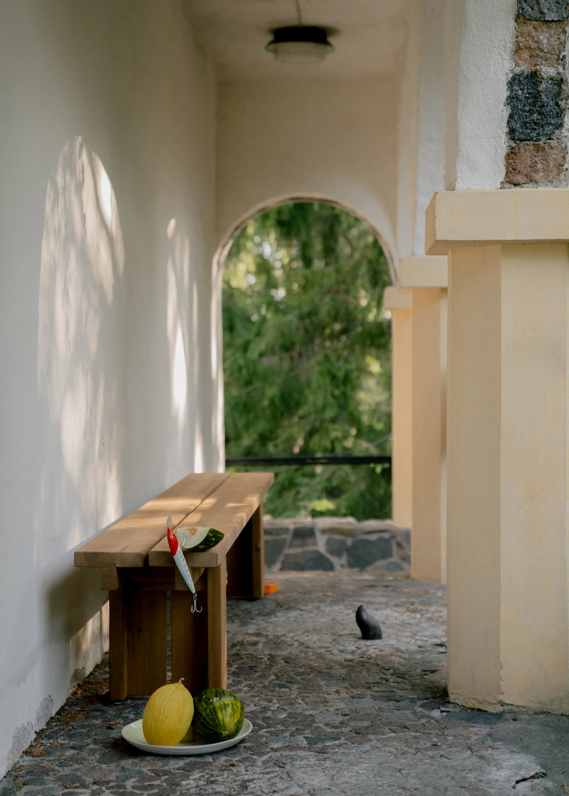 013 Osa Outdoor Bench παγκάκι, Θερμικά επεξεργασμένο πεύκο, 182x37x49 εκ. Vaarnii