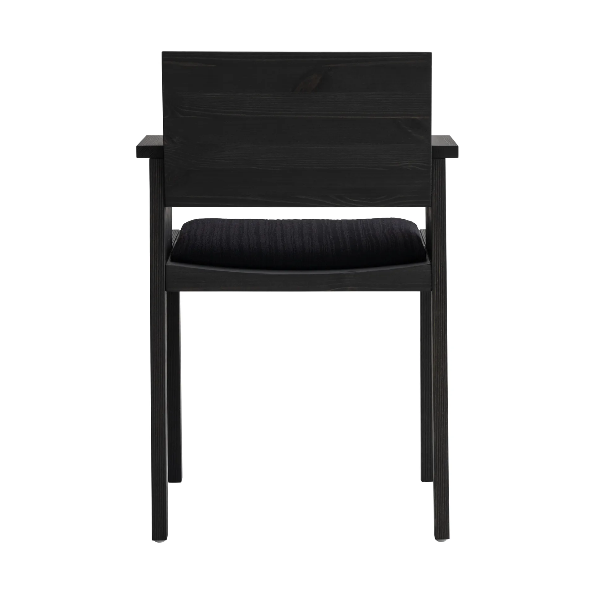 016 Maasto Dining Armchair πολυθρόνα τραπεζαρίας, Μαύρο-βαμμένο πεύκο, επενδεδυμένο μπροστινό μέρος σε μαύρο Vaarnii