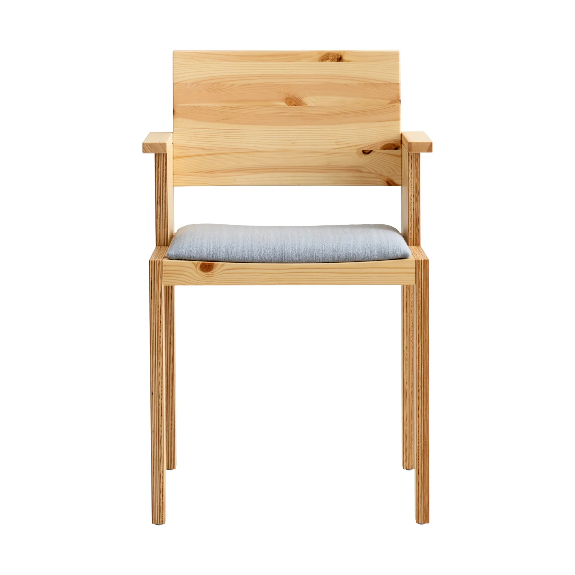 016 Maasto Dining Armchair πολυθρόνα τραπεζαρίας, Ματ ελαιωμένο κερωμένο πεύκο, επενδεδυμένο κάθισμα γκρι Vaarnii