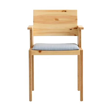 016 Maasto Dining Armchair πολυθρόνα τραπεζαρίας - Ματ ελαιωμένο κερωμένο πεύκο, επενδεδυμένο κάθισμα γκρι - Vaarnii