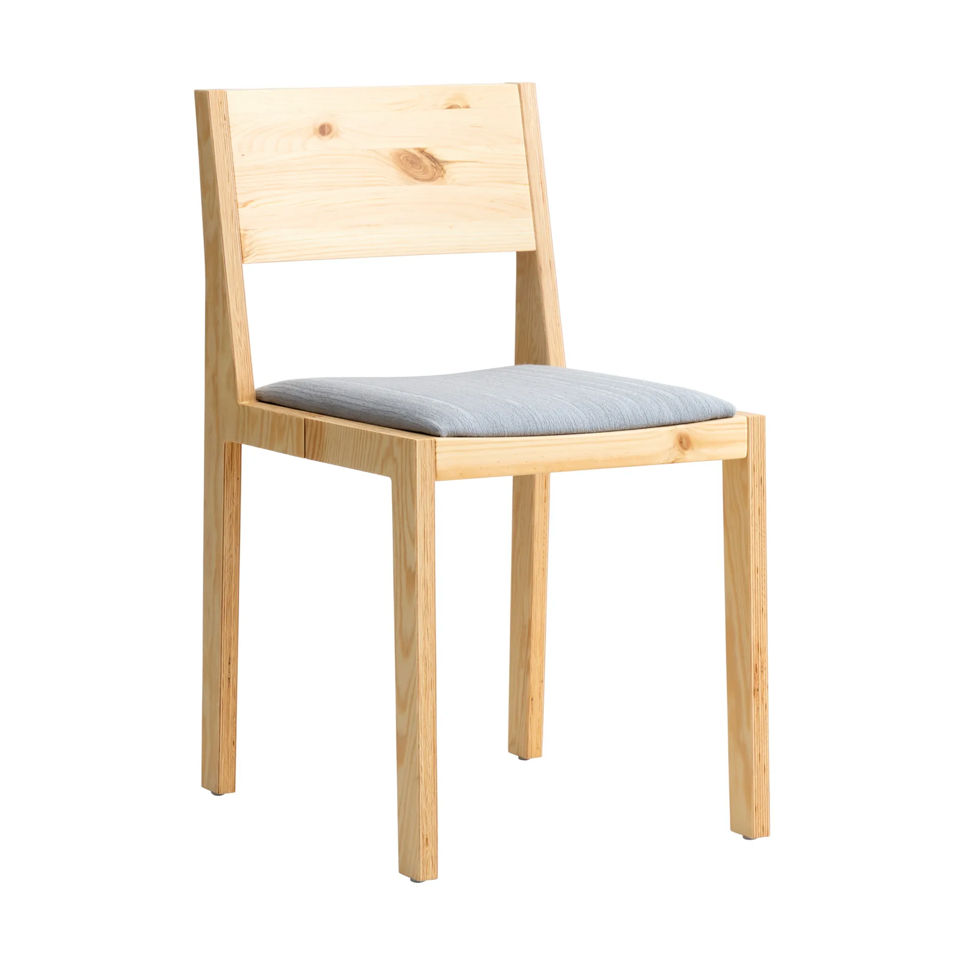 016 Maasto Dining Chair καρέκλα, Ματ ελαιωμένο κερωμένο πεύκο, επενδεδυμένο κάθισμα γκρι Vaarnii