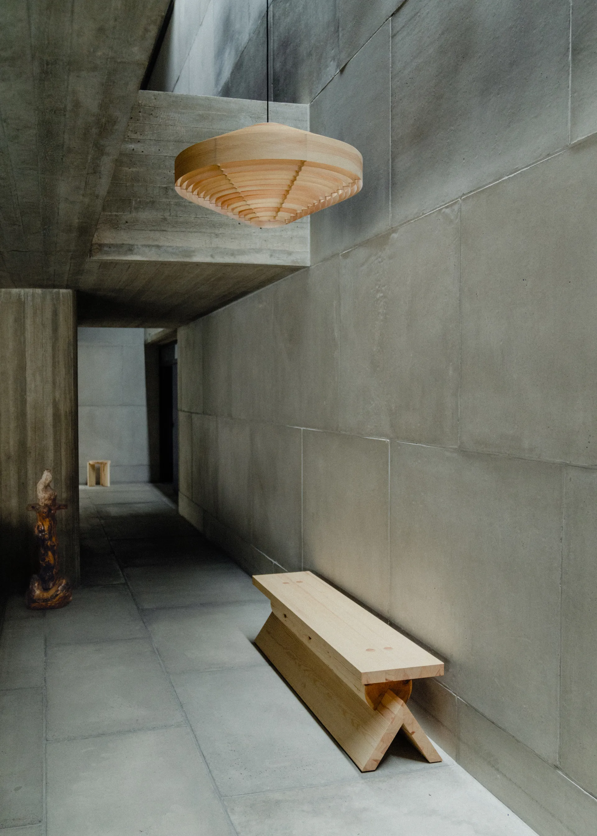 1003 Hans Pendant κρεμαστό φωτιστικό, Ματ λαδωμένο κερωμένο πεύκο, XL Ø90 cm Vaarnii