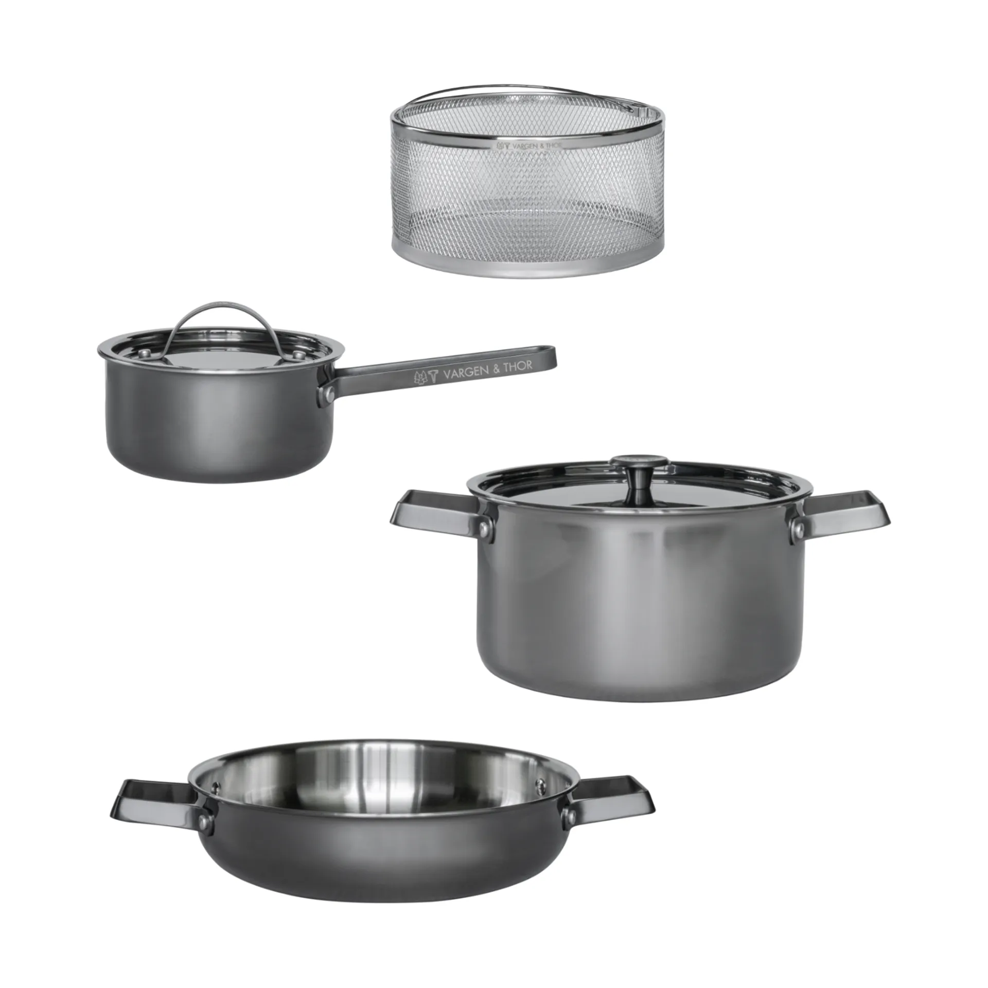 Επαγγελματικό σετ κατσαρολών, Blacksteel, συσκευασία 4 τεμαχίων Vargen & Thor